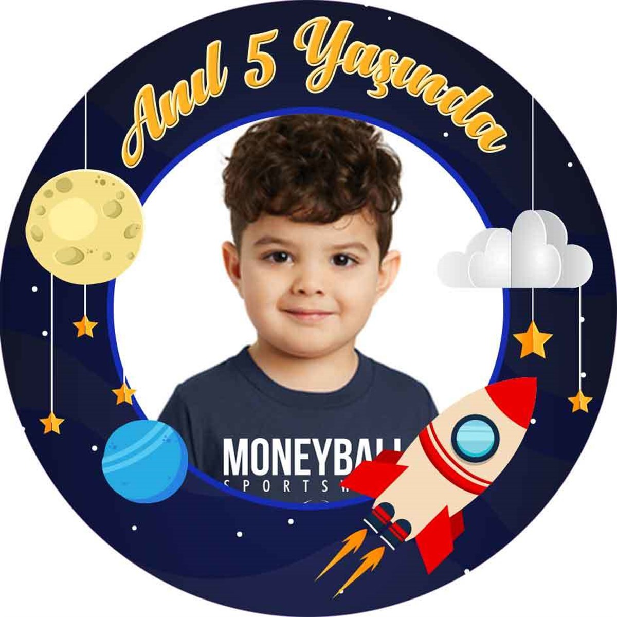 Uzay Temalı Kişiye Özel Sticker 24 Adet
