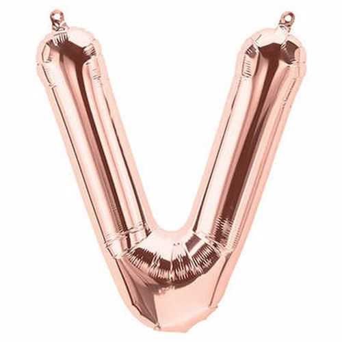 V Harf Folyo Balon Gold Rose 76 Cm