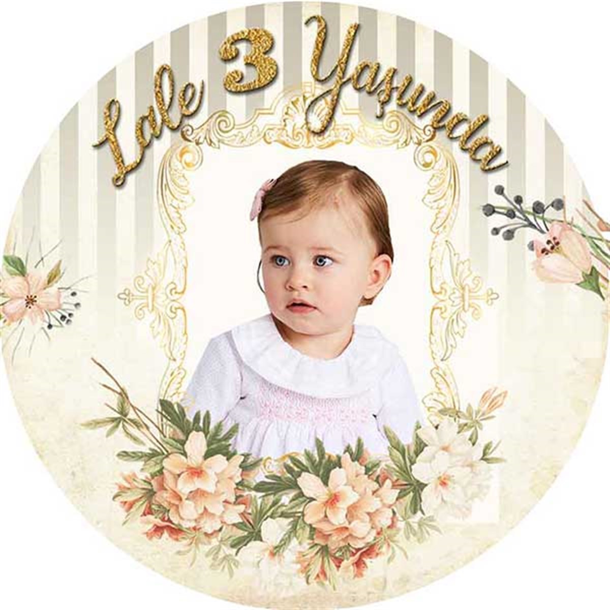 Vintage Kişiye Özel Sticker 24 Adet
