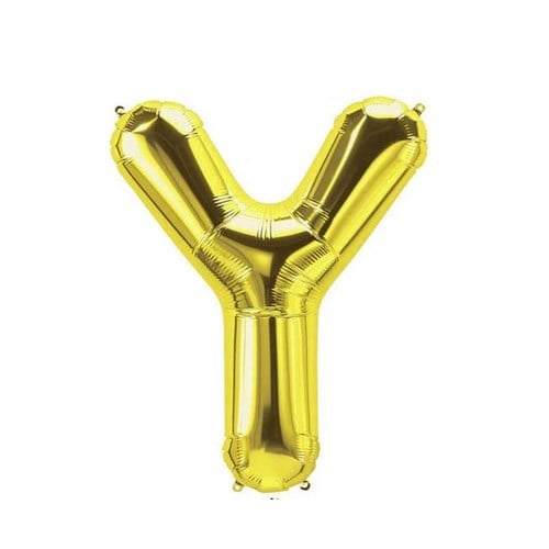 Y Harf Folyo Gold Renk Balon Küçük 35 Cm
