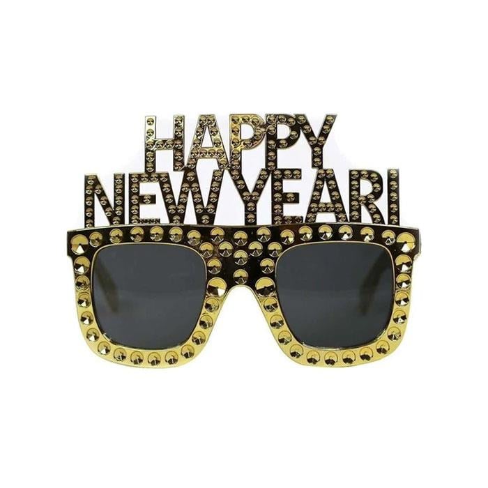 Taç ve GözlükYeni Yıl Temalı Gold Gözlük