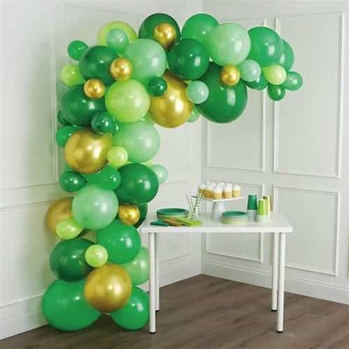 Yeşil Gold Zincir Balon Seti