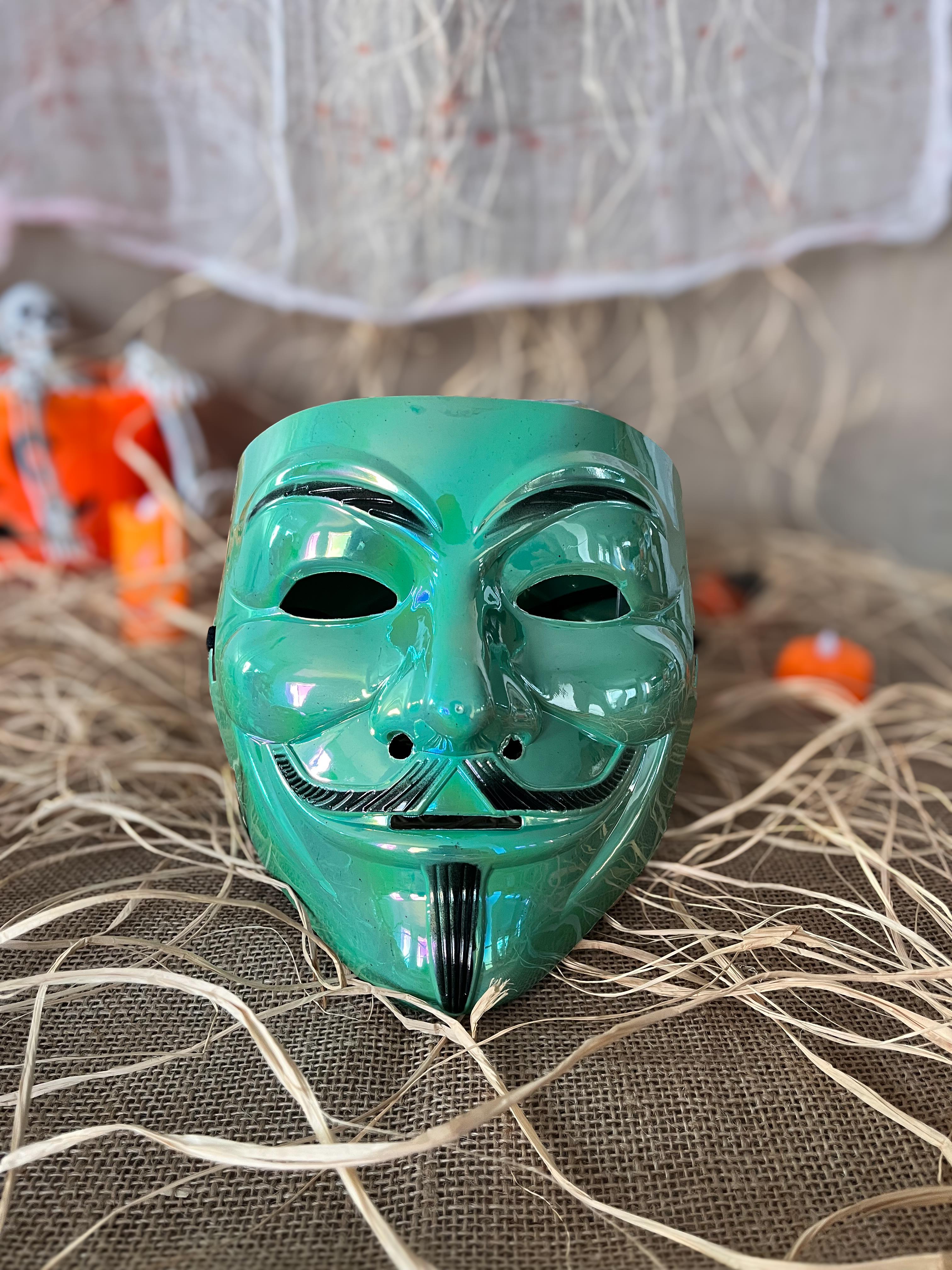 Şapka Taç MaskeYeşil Metalik Vandetta Maske