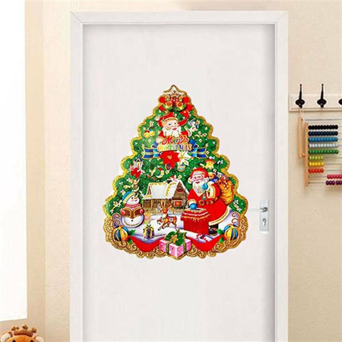 Yılbaşı Ağacı Çift Taraflı Kapı Süsü 40x52 Cm