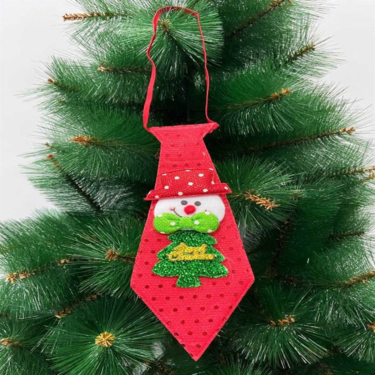 Yılbaşı Ağacı Kravat Keçe Süs 1 Adet 9 x 24 Cm