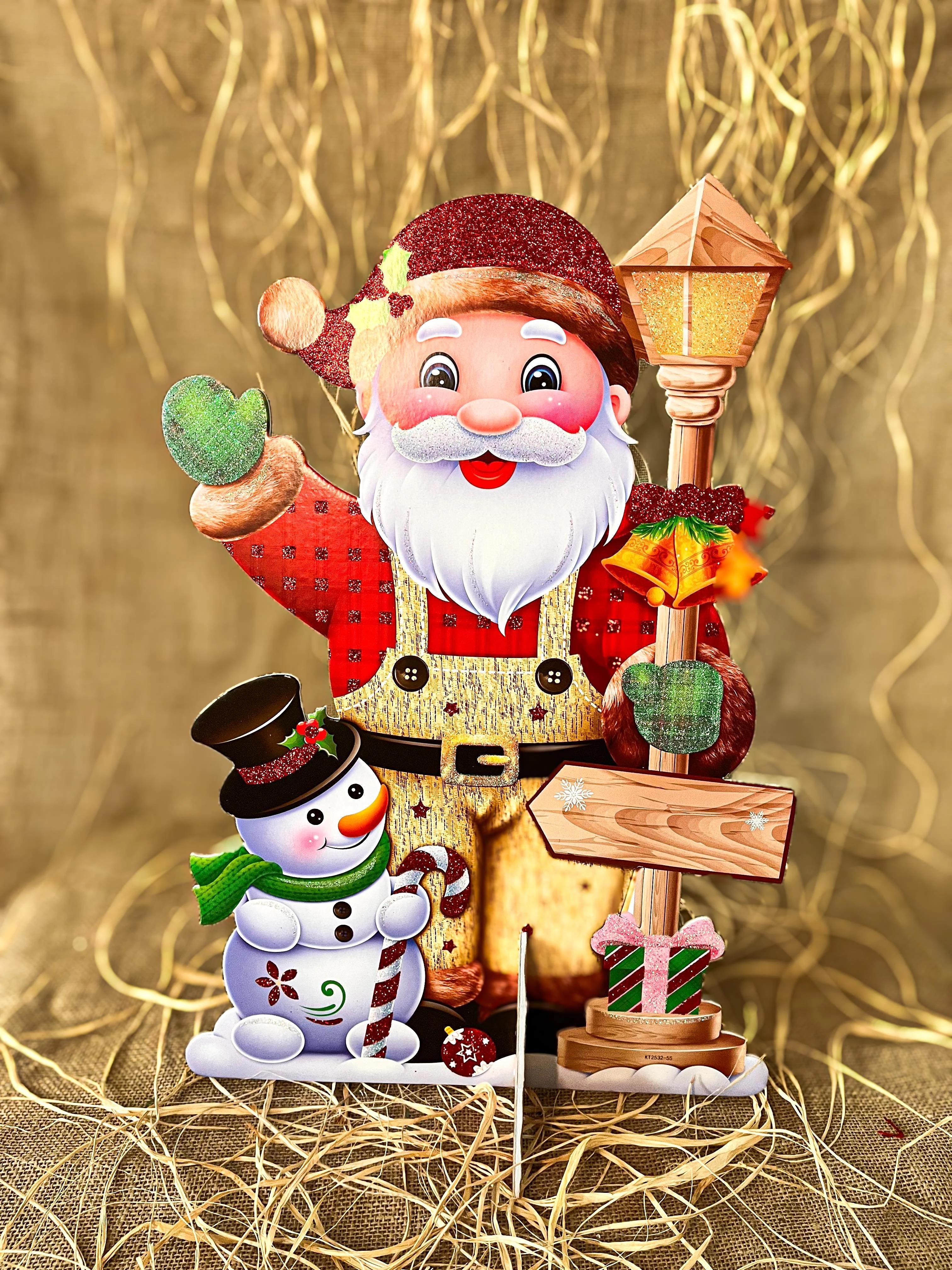 Dekoratif Ayaklı PanoYılbaşı Ayaklı Noel Baba Pano