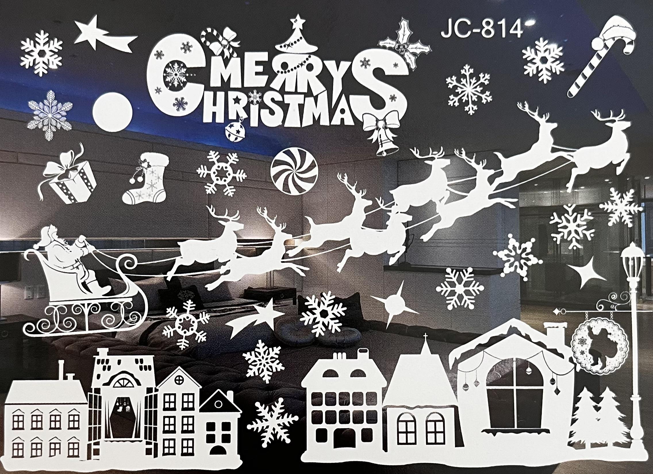 Yılbaşı SüsleriYılbaşı Cam Sticker Beyaz