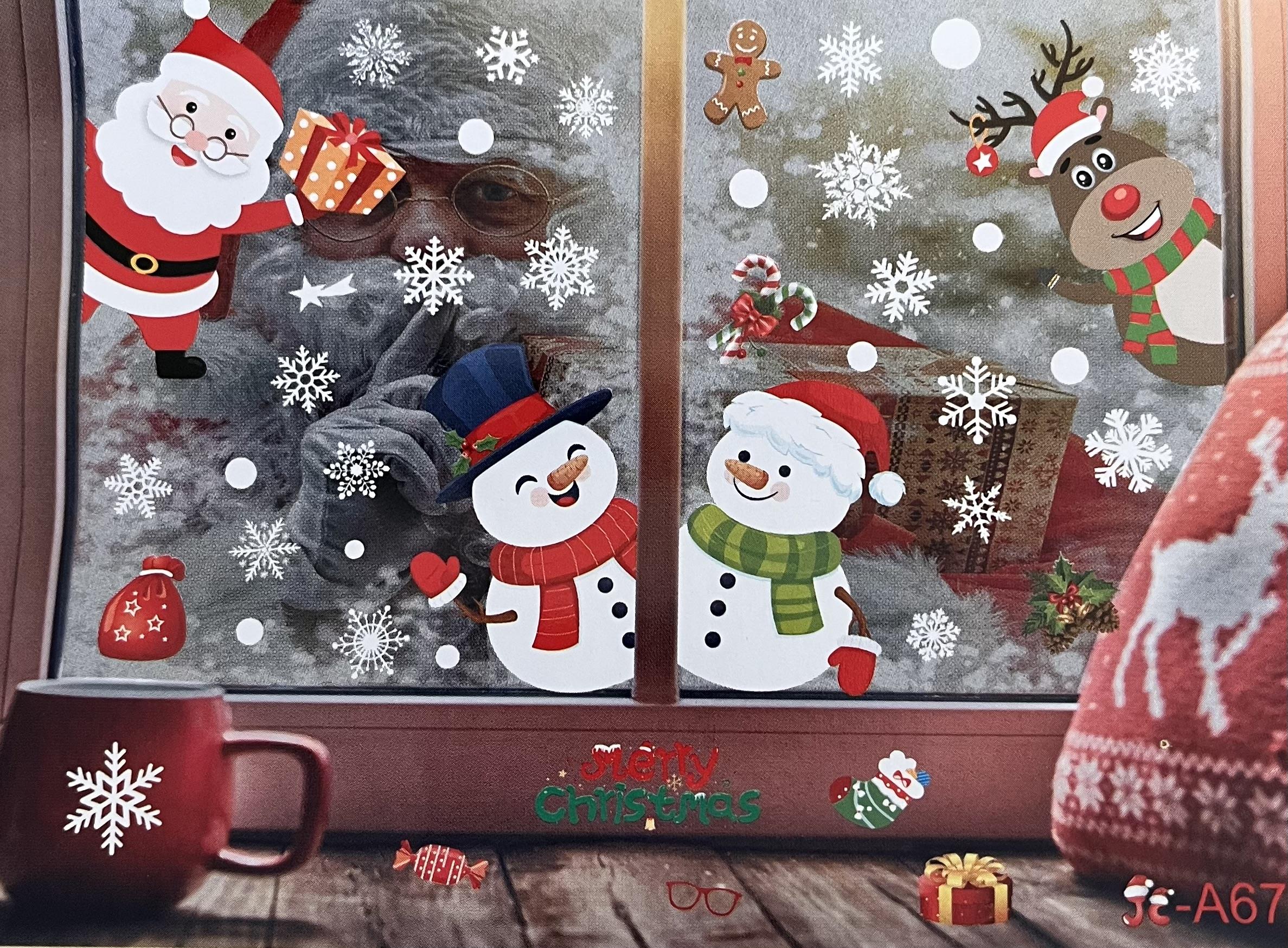 Yılbaşı SüsleriYılbaşı Cam Sticker Kardan Adam