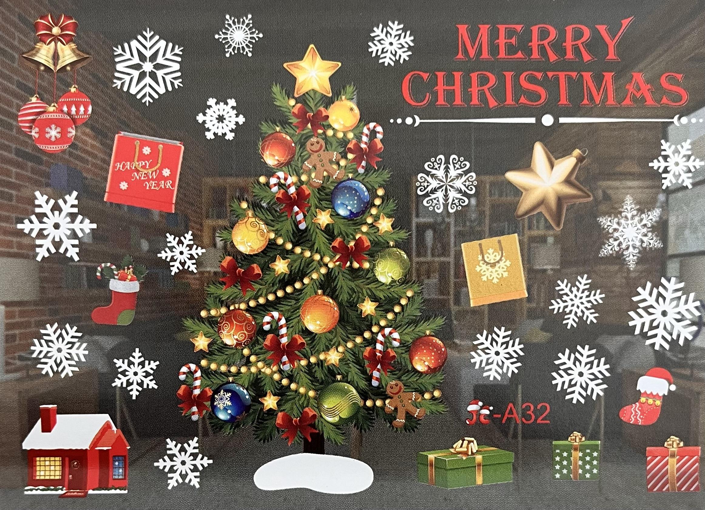 Yılbaşı SüsleriYılbaşı Cam Sticker Renkli