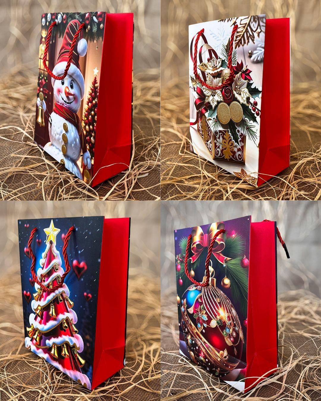 Hediye Karton ÇantalarYılbaşı Karton Çanta 12 Adet