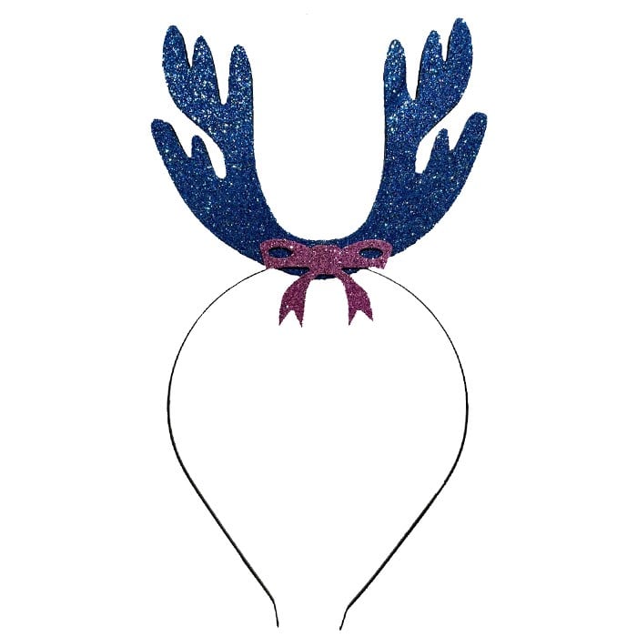 Yılbaşı Simli Geyik Boynuz Mavi Parti Taç