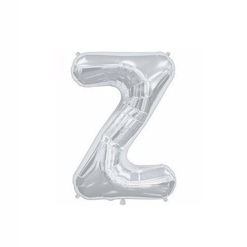 Z Harf Folyo Gümüş Balon Küçük 35 cm