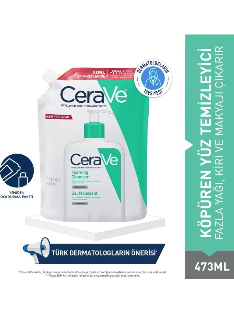 CERAVE Köpüren Temizleyici Refill 473 ml - Karma Ciltler