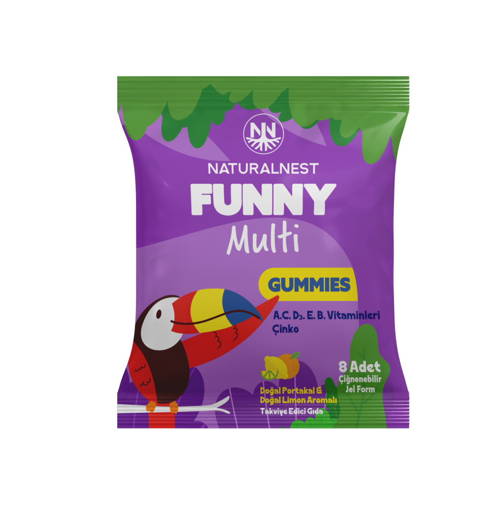 NATURALNEST Funny Multi Gummies 8 Çiğnenebilir Jel Form
