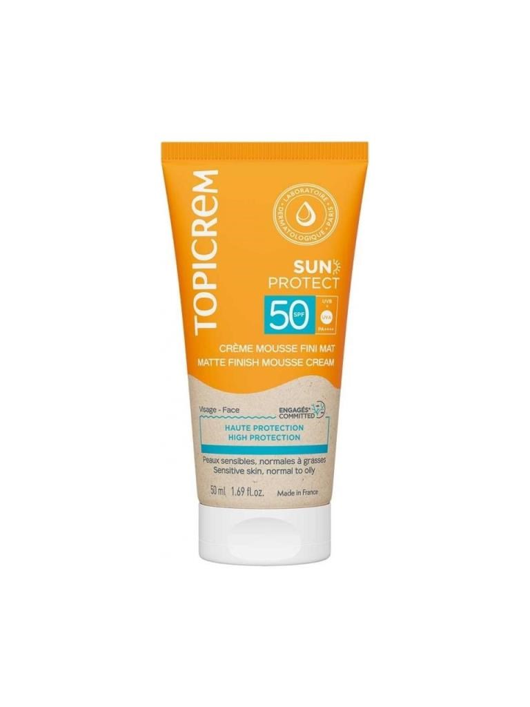 TOPICREM Sun Protect SPF50+  Matte Finish Mousse Cream 50 ml