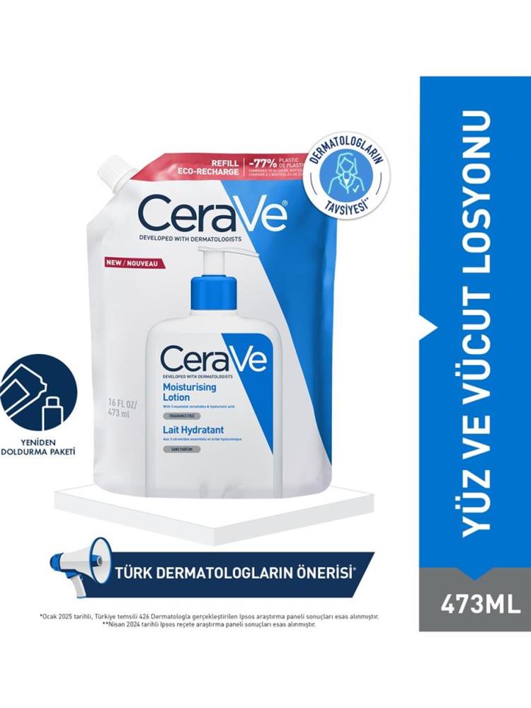 CERAVE Nemlendirici Losyon Refill 473 ml - Kuru ve Çok Kuru Ciltler