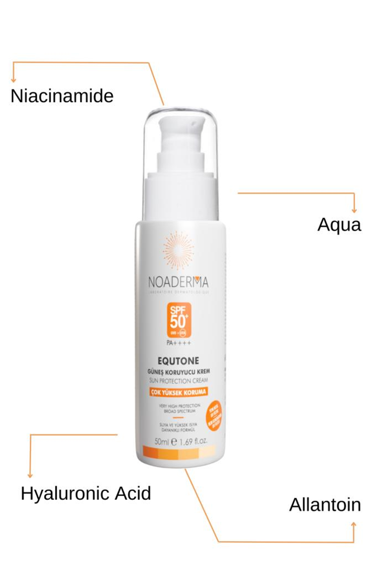 NOADERMA Equtone Leke Karşıtı Güneş Koruyucu Yeni Nesil Filtreli SPF50+ Krem 50 ml