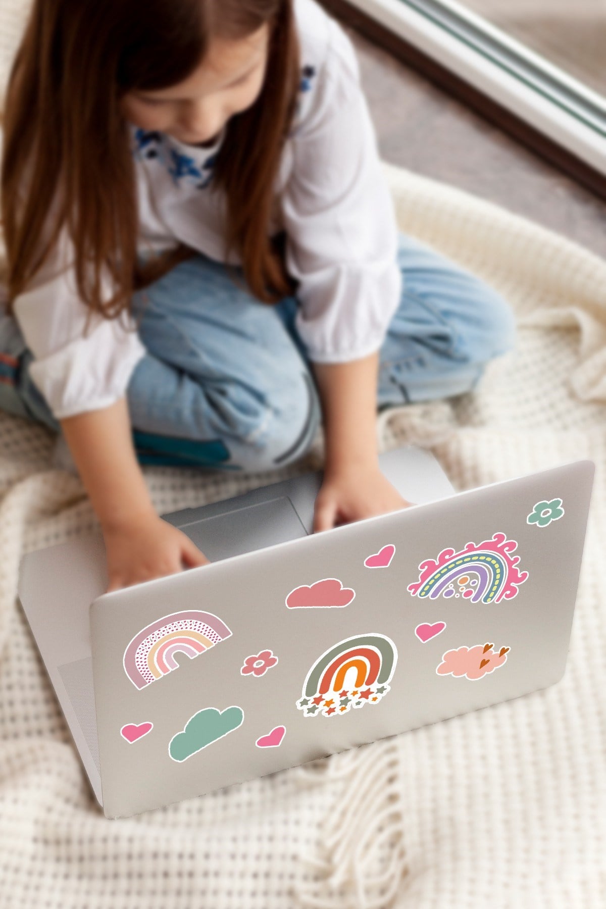 165Adet Gökkuşağı Sticker Seti - Kalem Suluk Defter Cam Masa Laptop Tablet Sticker Suya Dayanıklı