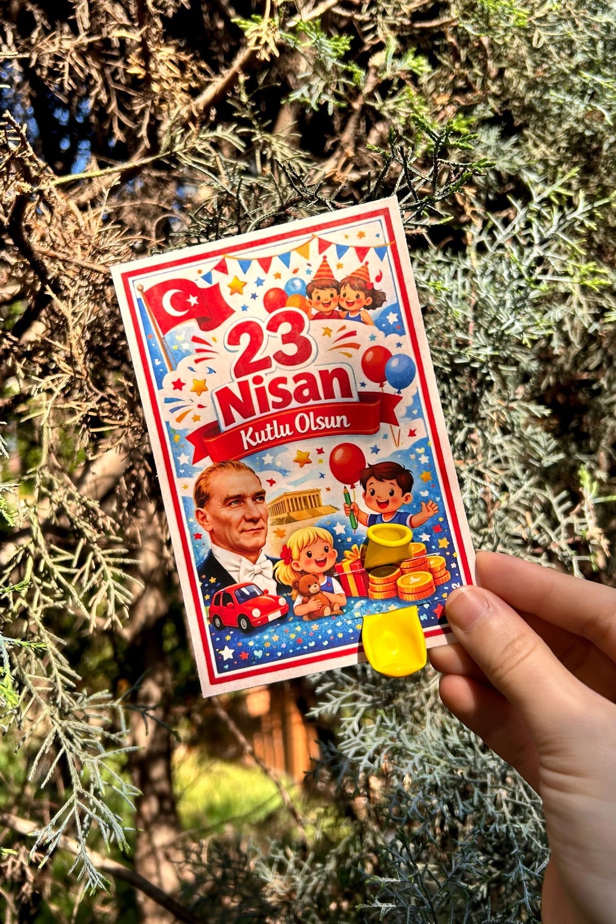 20 Adet 23 Nisan Şeker ve Balon Konulabilen Tebrik Kartı 20li Set – Sınıf Dağıtımlık Hediyelik Kart