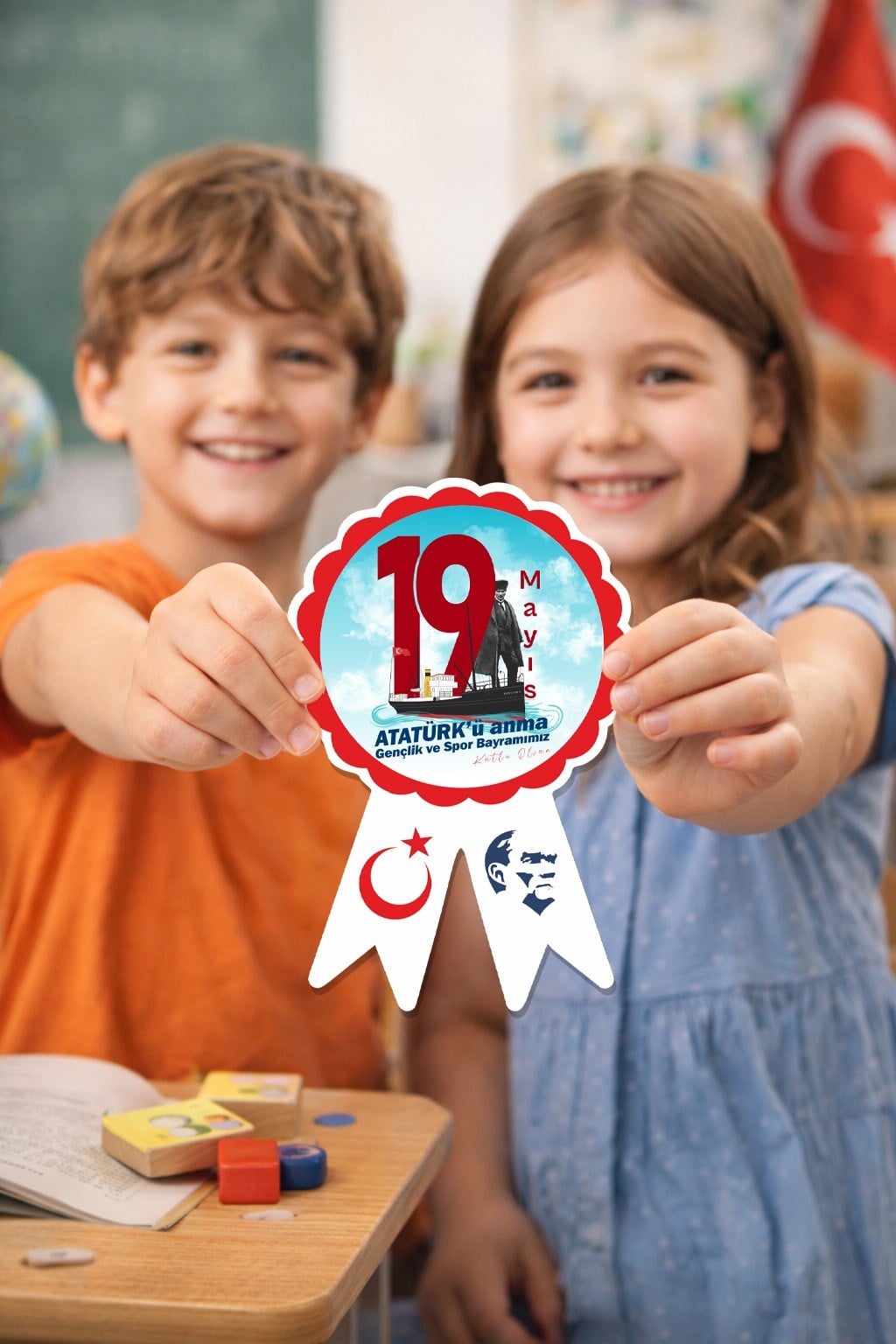 19 Mayıs Özel Yaka Sticker (Kokart) – Atatürk Temalı Yapışkanlı Rozet – 25 Adet Set, Okul Etkinlik