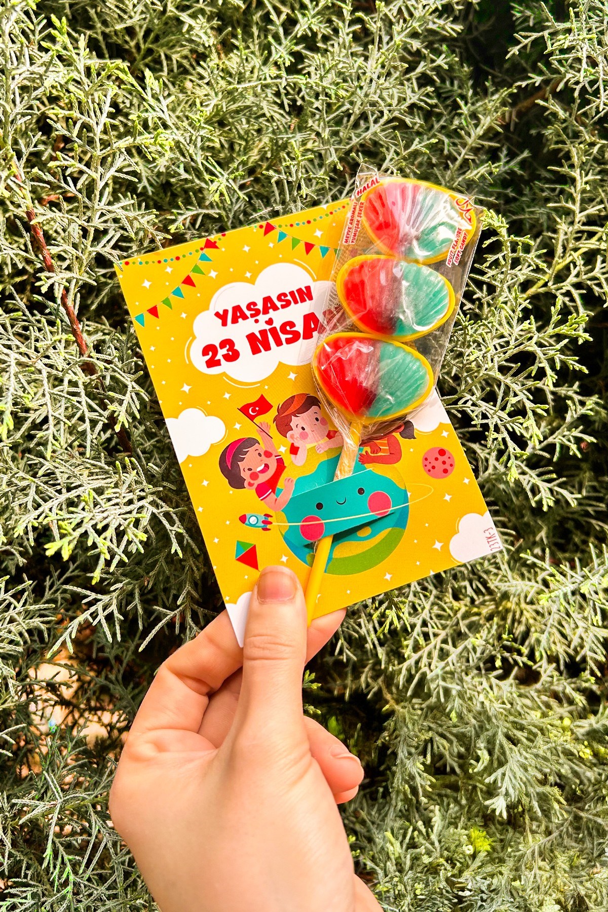 20 Adet 23 Nisan Şeker ve Balon Konulabilen Tebrik Kartı 20li Set – Sınıf Dağıtımlık Hediyelik Kart