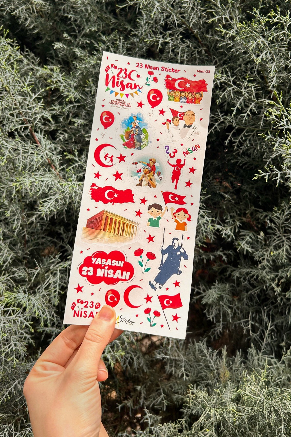 23 Nisan Mini Sticker Seti 3 Sayfa | Okul Etkinlik ve Hediye Sticker |  Çocuk Bayramı Sınıf Hediyelk