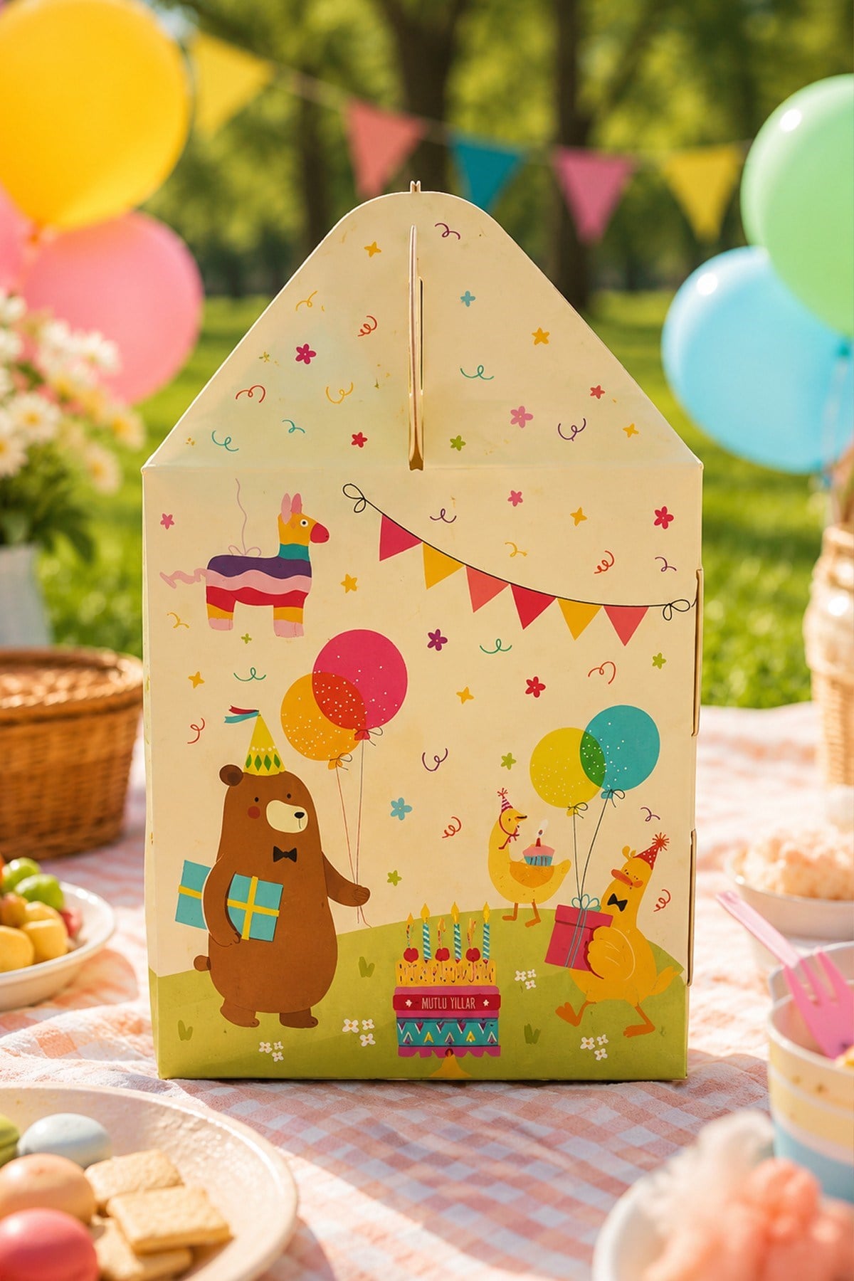 5li Doğum Günü Hediye Kutusu Seti 10x13 cm | Çocuk Parti Kutusu | Şekerleme ve Hediyelik Kutu