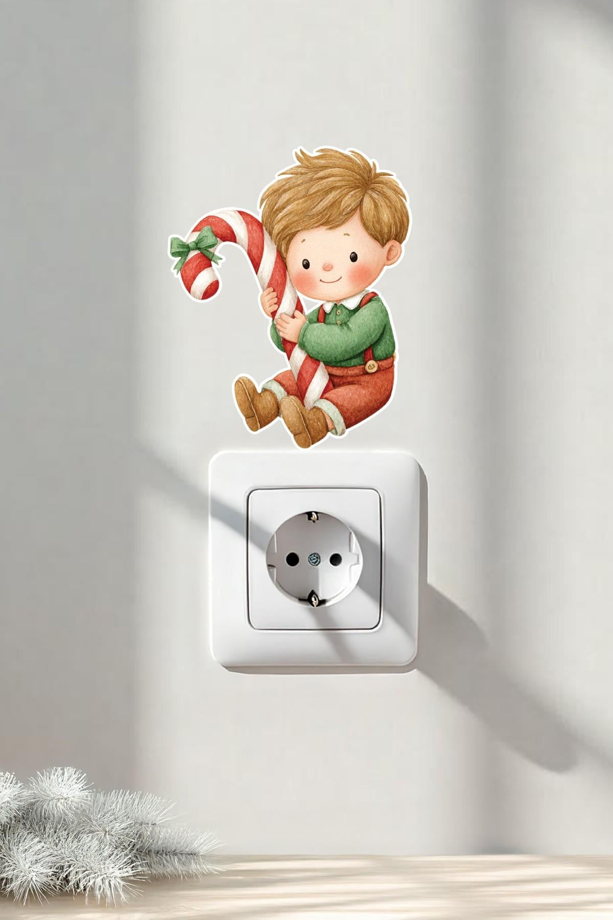 6 lı Yeni Yıl Temalı Mini Sticker Priz Sticker Yılbaşı Yeni Yıl Mini Boy Sticker Seti Kasaba