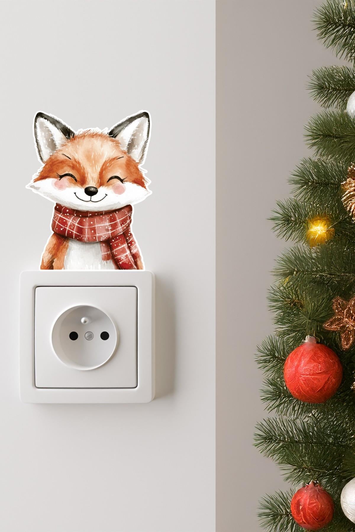 6 lı Yeni Yıl Temalı Mini Sticker Priz Sticker Yılbaşı Yeni Yıl Mini Boy Sticker Seti 6 lı Soft