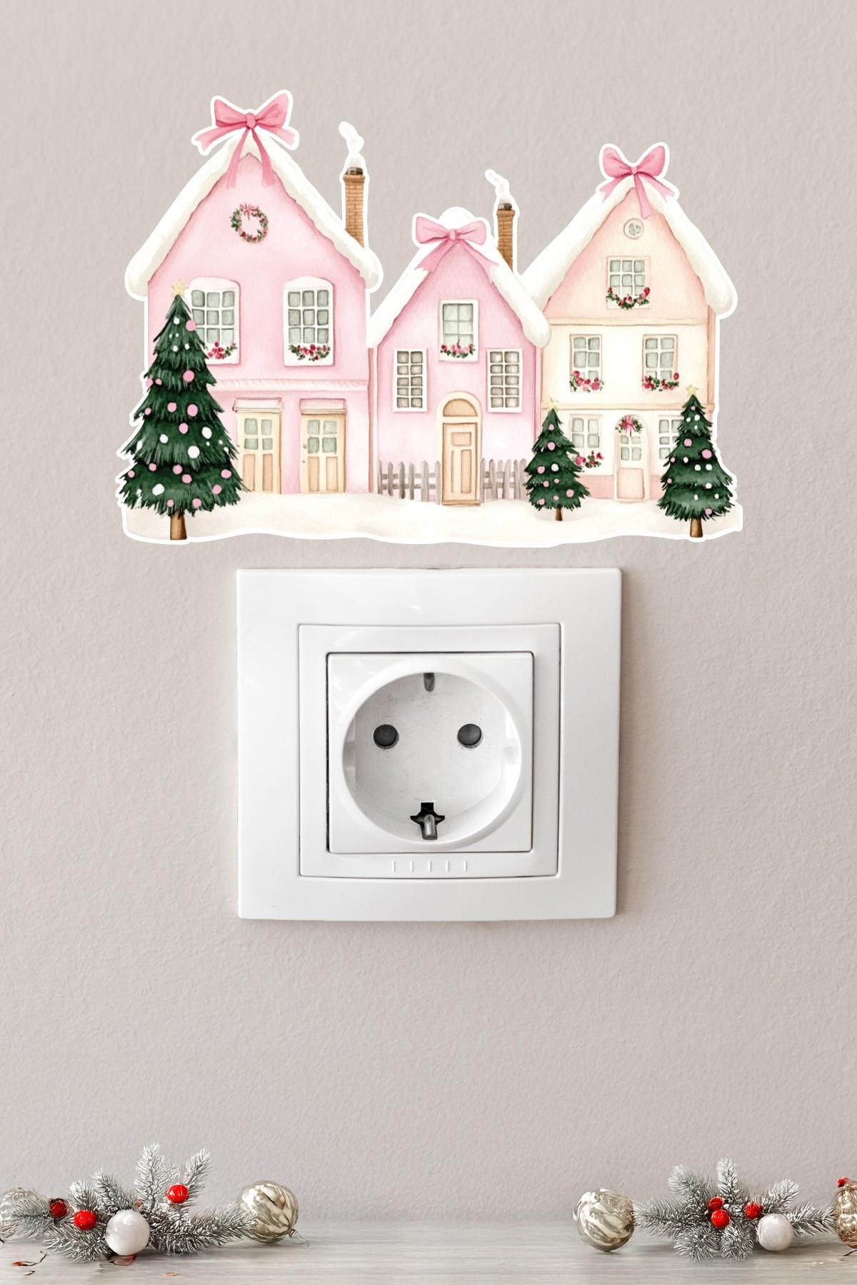 6 lı Yeni Yıl Temalı Mini Sticker Priz Sticker Yılbaşı Yeni Yıl Mini Boy Sticker Seti Sevimli Tavşan