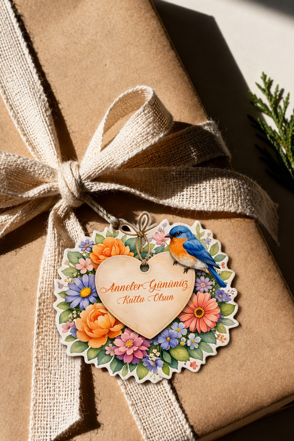 Anneler Günü Hediye Kartı 12 Adet 10x10 cm | Yazılabilir Mesaj Kartı | Hediye Paketi İçin Çiçek Kart
