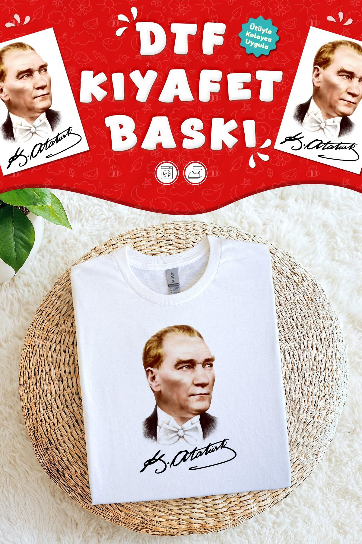 Atatürk 29 Ekim Kumaşa Baskı Yapılabilen Özel Tasarım Ütü Ile Yapışan Tekstil Dtf Baskı Görseli