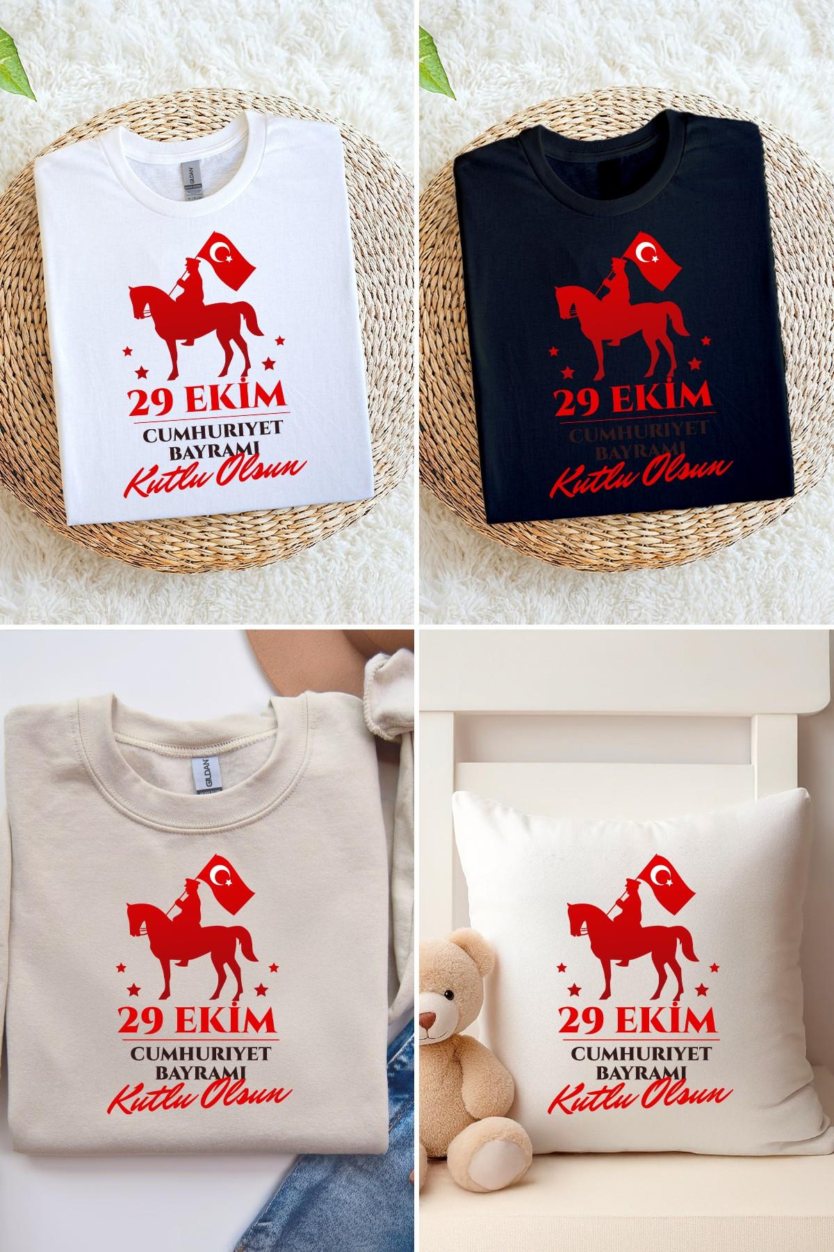Atatürk 29 Ekim Tshirt Kumaşa Baskı Yapılabilen Özel Tasarım Ütü Ile Yapışan Tekstil Dtf Baskı