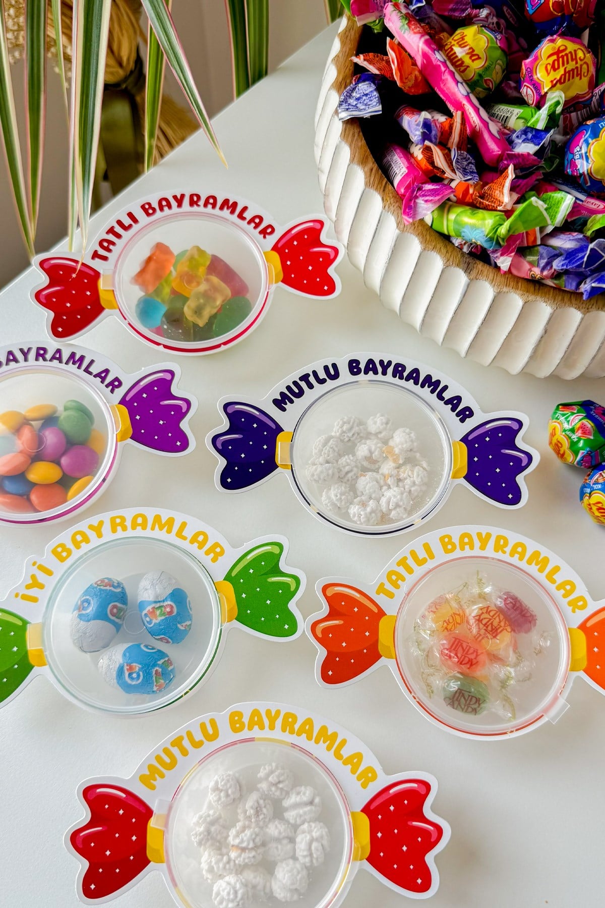 Bayram Şeker Kutusu 10’lu Set – İyi Bayramlar / Mutlu Bayramlar Karton Şekerlik, Kapaklı Hediyelik