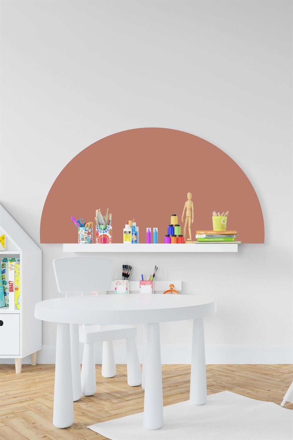 Bohem Açık Kahve Yarım Daire Çocuk Bebek Odası Sticker(50x100cm)