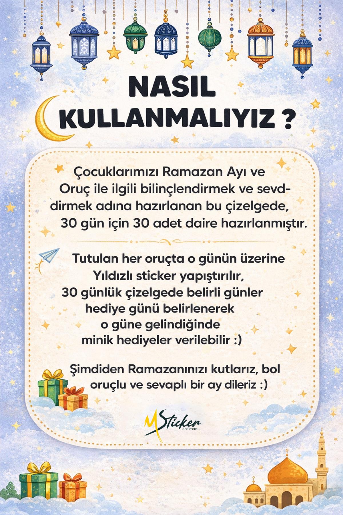 Çocuklar İçin Oruç Çizelgesi - Ramazan Ayı Oruç Çizelgesi - Oruç Takibi