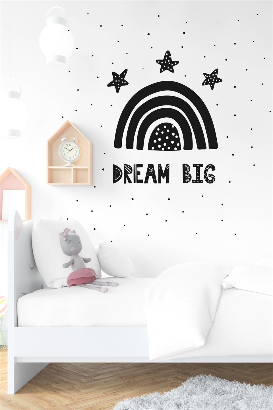 Dream Bıg Yıldızlar ve Gökkuşağı Çocuk Bebek Odası Sticker (50x70