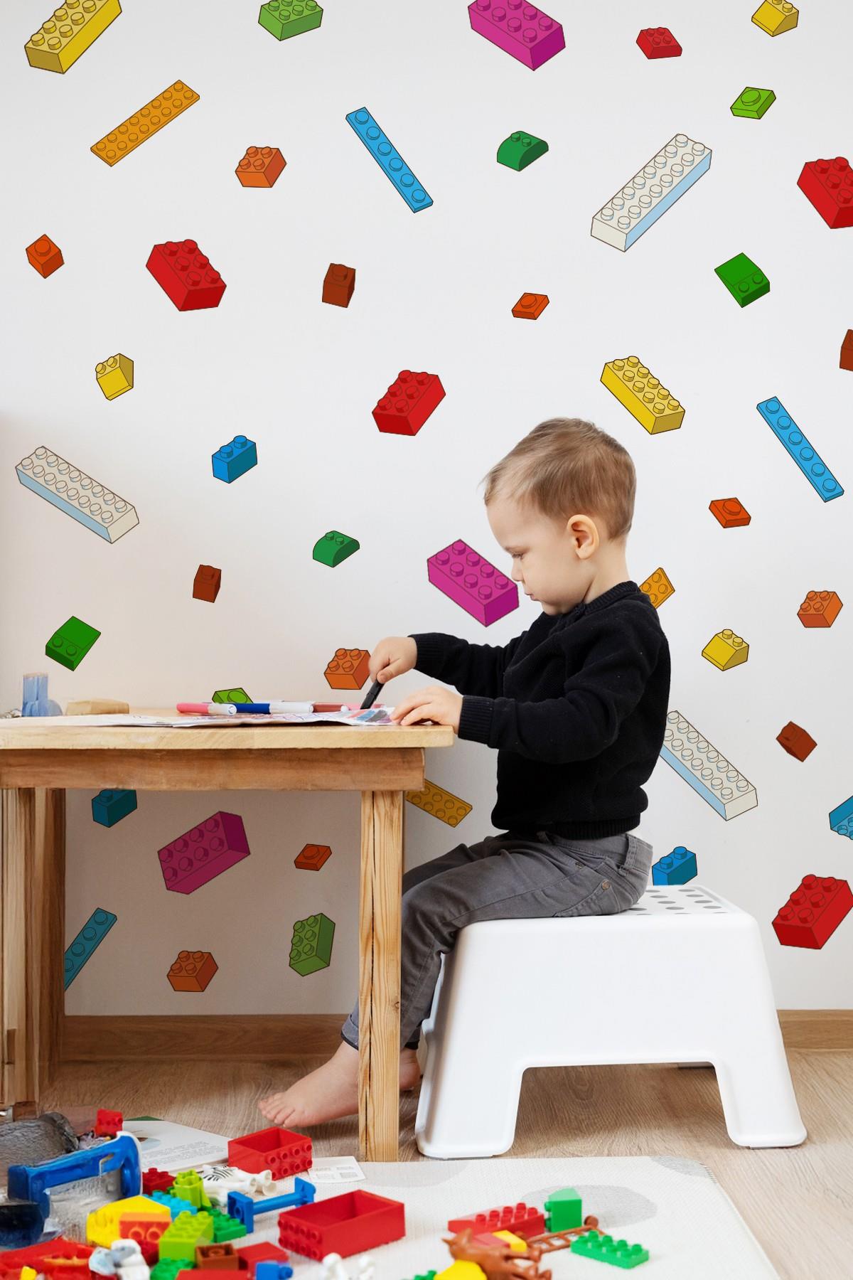 Eğlenceli Yapboz Oyuncak Sticker Seti, Çocuk Bebek Odası Yap-Boz Stickerları Özel Kesimli 70 Parça