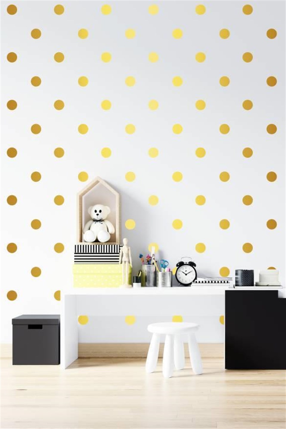 Gold Renkli Puantiye Duvar Sticker -150 Adet - 5 cm