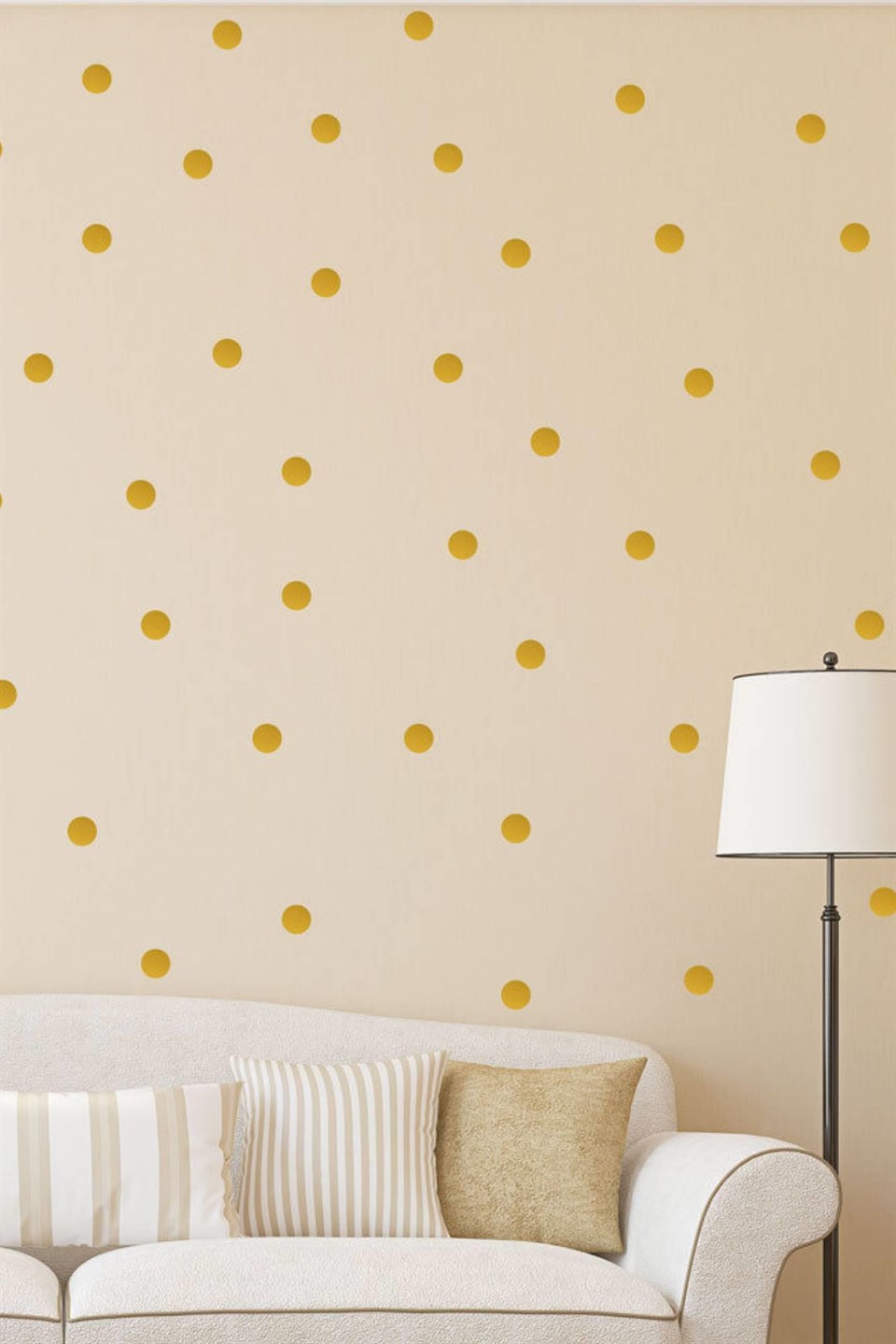 Gold Renkli Puantiye Duvar Sticker -150 Adet - 5 cm