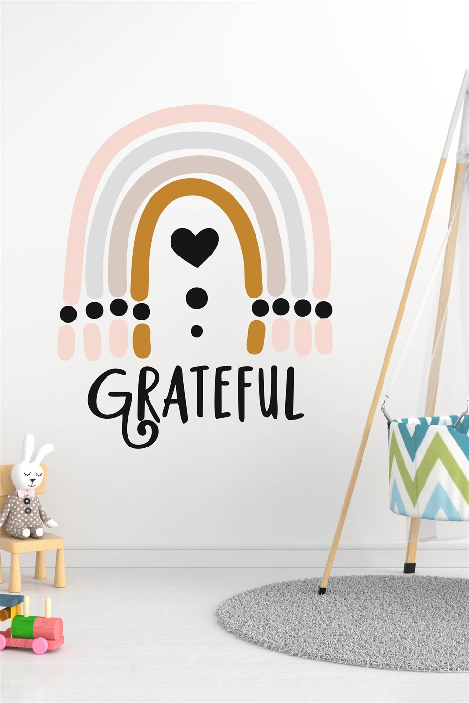 Grateful Gökkuşağı Çocuk Bebek Odası Sticker (50x70 cm)