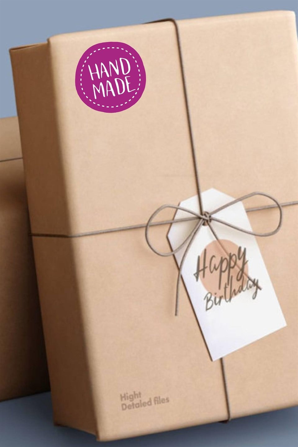 Hand Made Mor Yuvarlar Etiket Sticker-4x4cm 70 adet