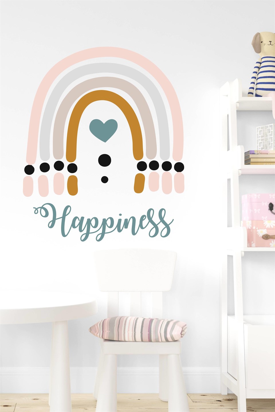 Happiness Gökkuşağı Çocuk Bebek Odası Sticker (50x70 cm)