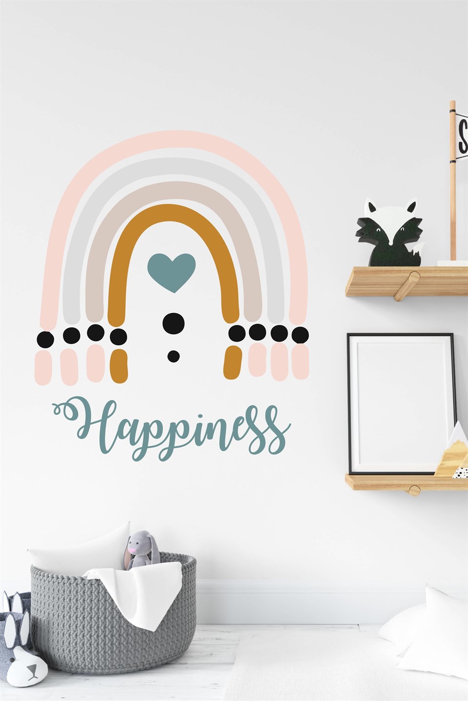 Happiness Gökkuşağı Çocuk Bebek Odası Sticker (50x70 cm)