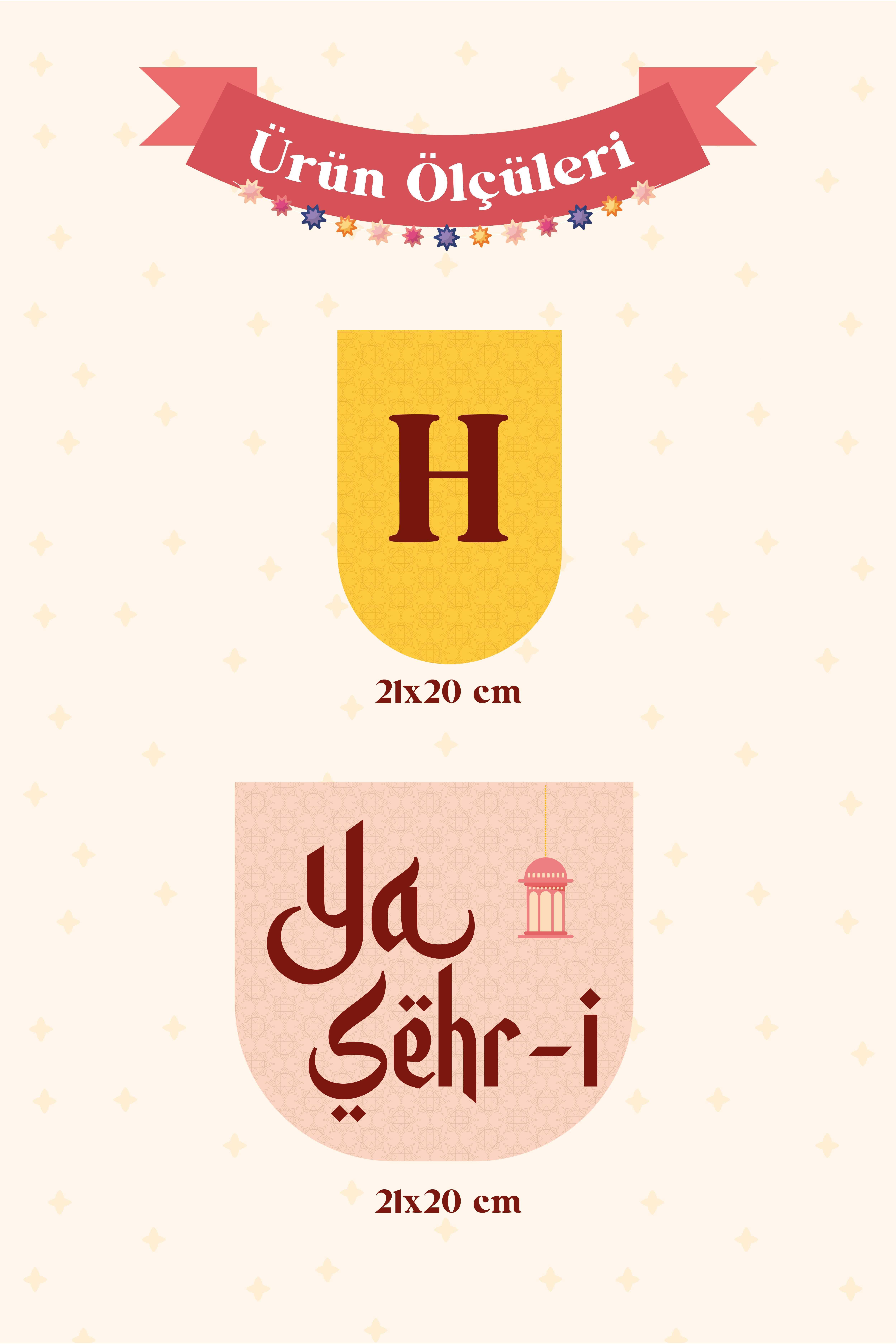 Hoşgeldin Ya Şehr-i Ramazan Renkli Flama Duvar Süsü Ramazan Süsü Hasır İp ile Gönderilmektedir