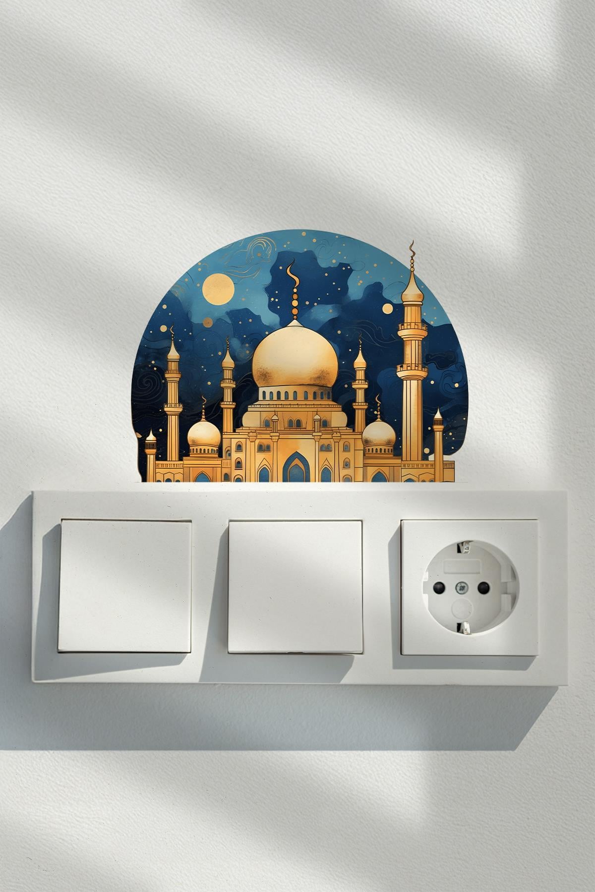 İftar Vakti Cami Görüntüsü Ramazan Priz Sticker Seti Duvar Cam Sticker Ramazan Süsü