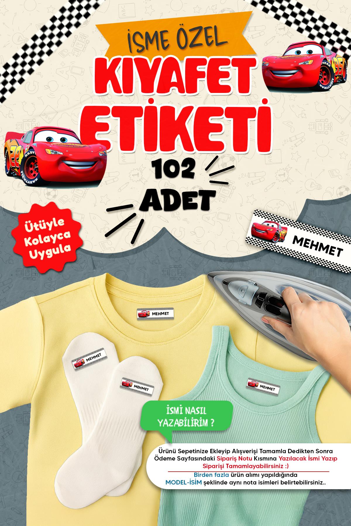 Kıyafet Etiketi - Okul Kıyafetlerine Kişiye Özel 30 Saniyede Kolay Uygulama Yıkanabilir Arabalar
