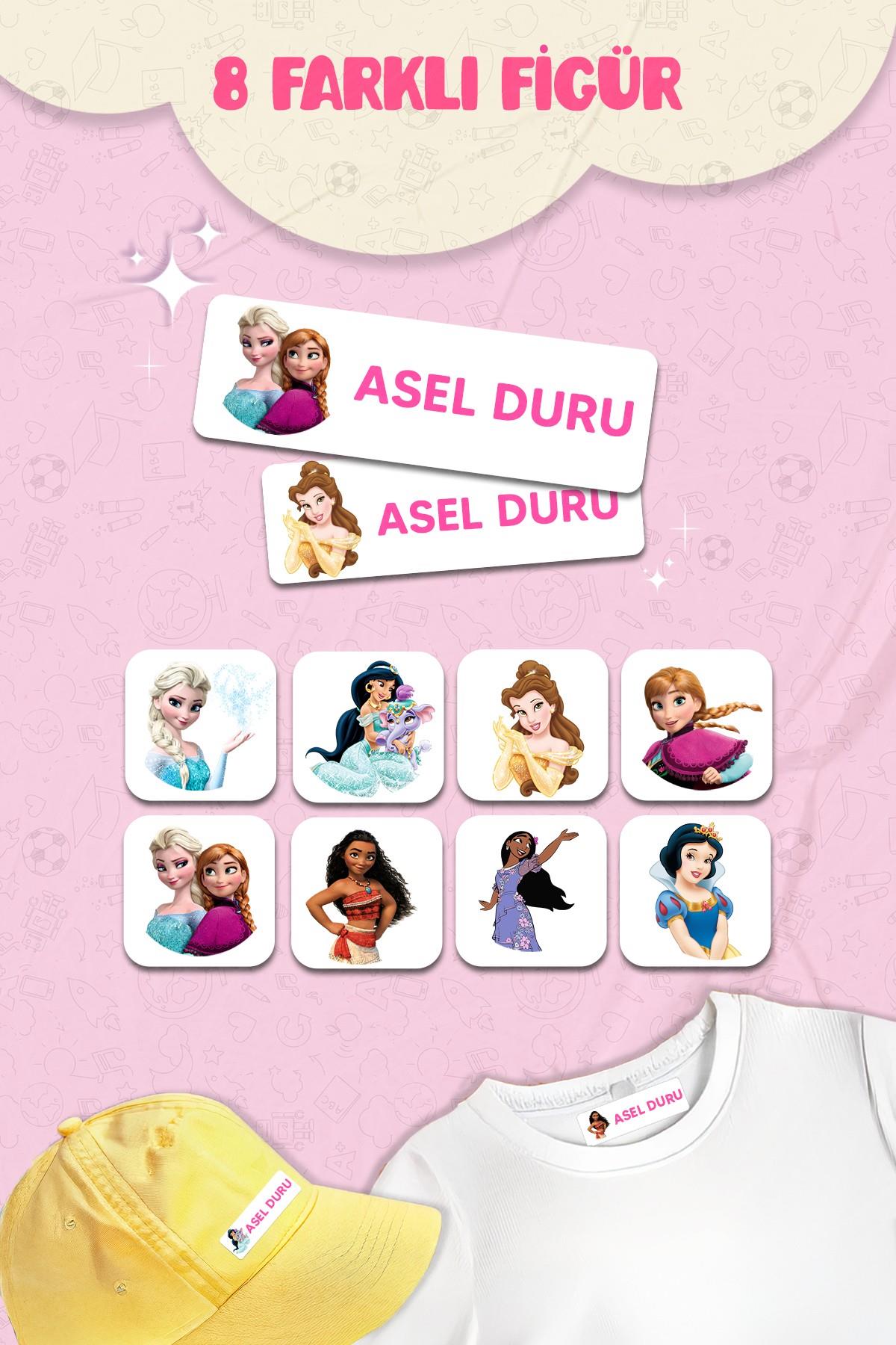 Kıyafet Etiketi - Okul Kıyafetlerine Kişiye Özel 30 Saniyede Kolay Uygulama Yıkanabilir - Prensesler