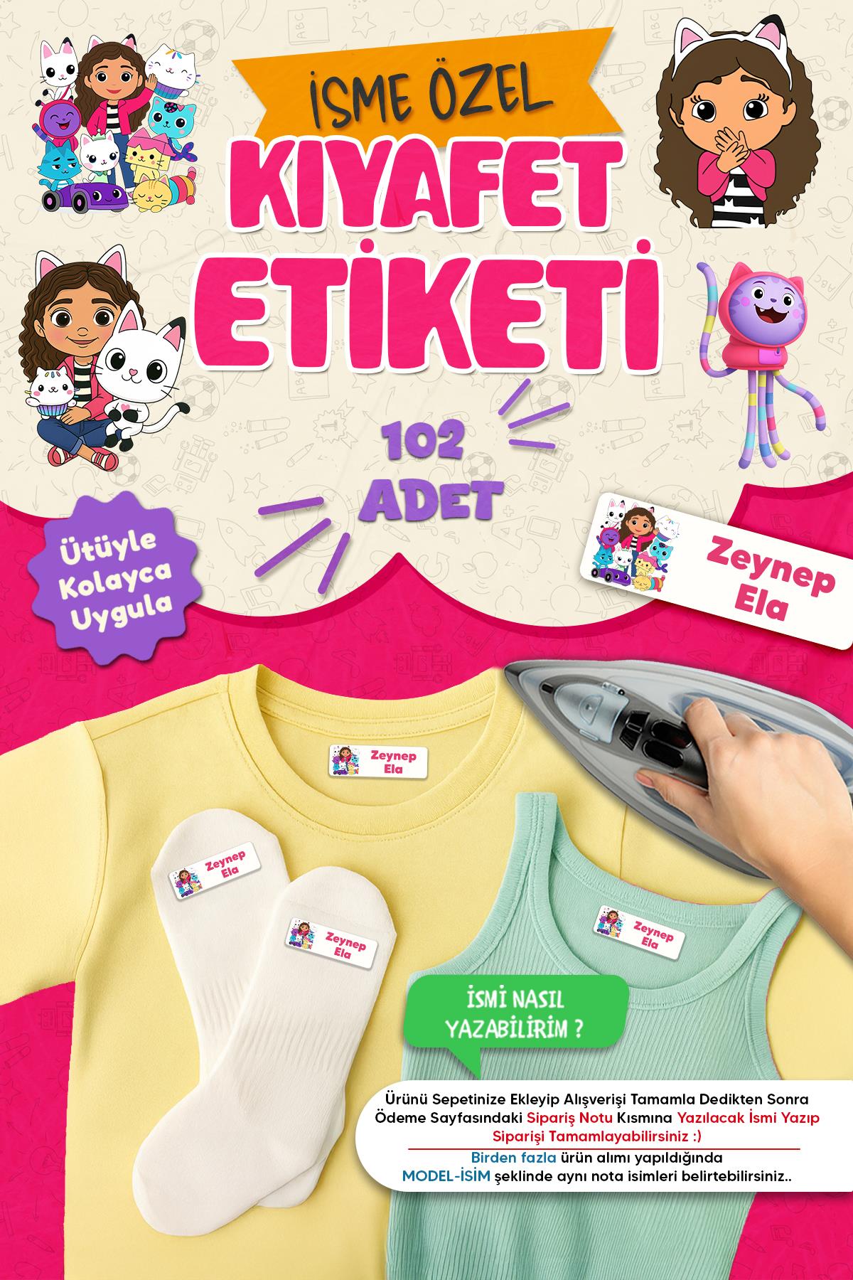 Kıyafet Etiketi - Okul Kıyafetlerine Kişiye Özel 30 Saniyede Kolay Uygulama Yıkanabilir -Gabby
