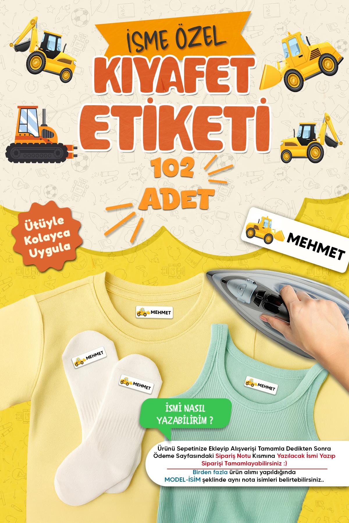 Kıyafet Etiketi - Okul Kıyafetlerine Kişiye Özel 30 Saniyede Kolay Uygulama Yıkamaya Dayanıklı İş Mk